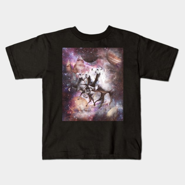 Epic Outer Space Horse Kids T-Shirt by Random Galaxy